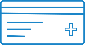 Insurance card outlined in light blue