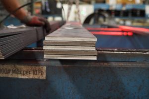 front view of a stack of hot rolled flat bar